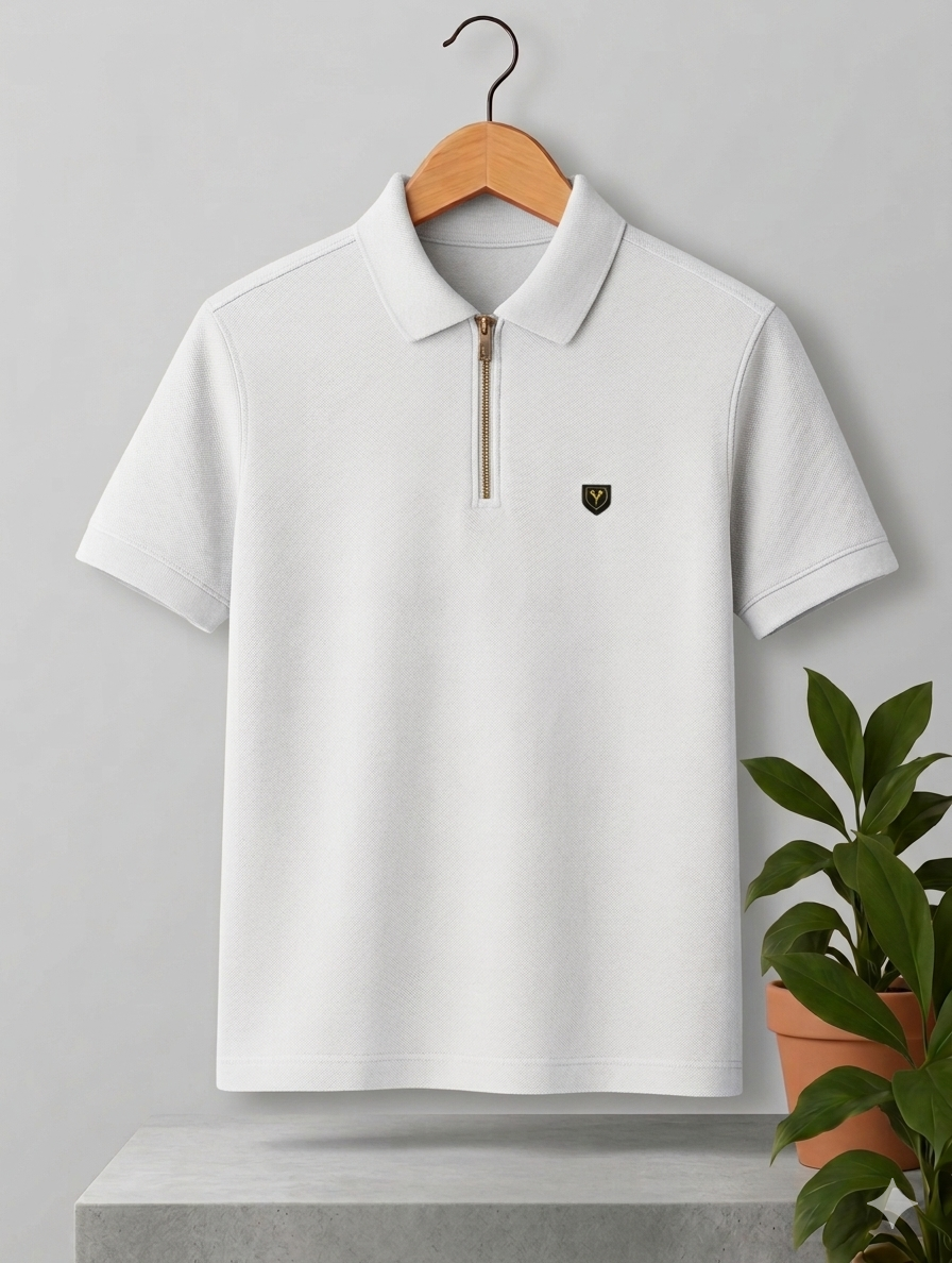 Men Casual Solid Colour Polo Neck Tshirt