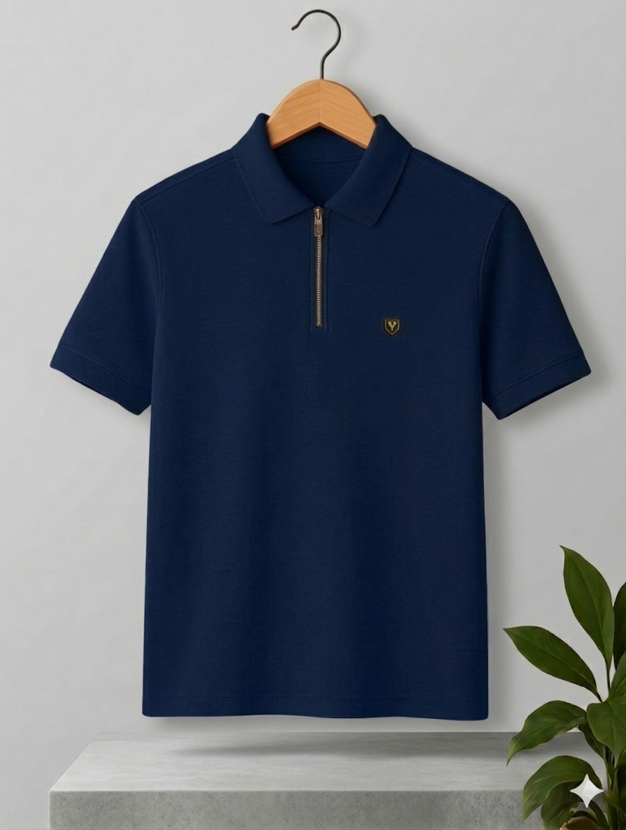 Men Casual Solid Colour Polo Neck Tshirt