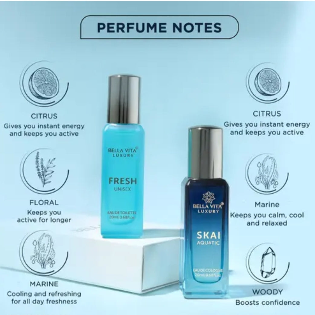 Bella Vita Luxury Unisex Premium Perfume For Men 20ML+20ML