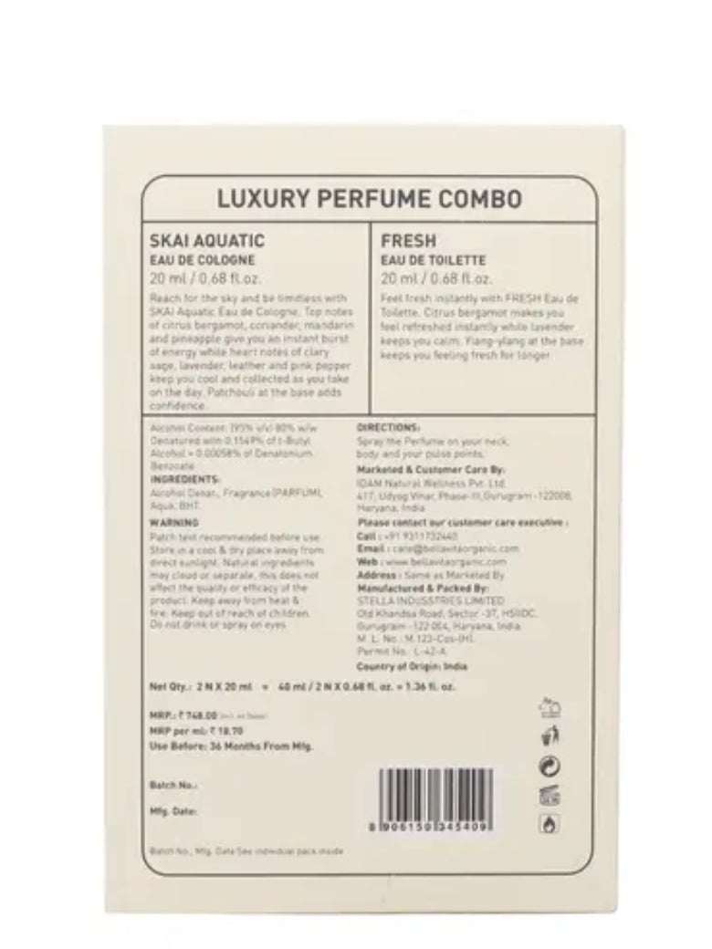 Bella Vita Luxury Unisex Premium Perfume For Men 20ML+20ML