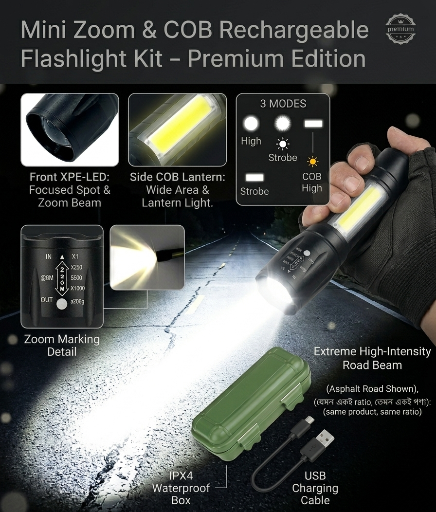 UltraBright Mini Rechargeable Powerful LED Torch Light | Powerful Flash Light